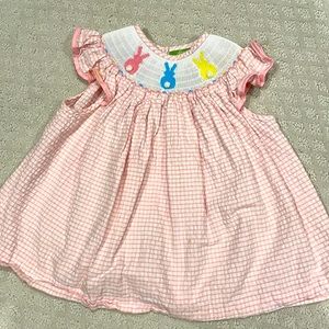 Smocked girls Easter dress